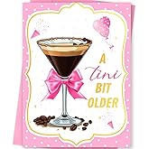 MOROLURU Espresso Martini Birthday Card Gifts for Women, Happy Birthday Decorations for Her-A Tini Bit Older Birthday Gift