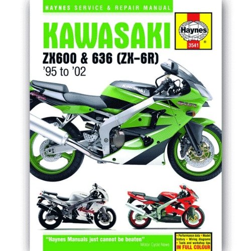 Kawasaki ZX-6R Ninja ZX6R ZX600 ZX600F ZX600G ZX600H ZX600J ZX636 Fours 1995-2002 Haynes Manual