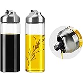 Aelga Olive Oil Dispenser - 14 OZ Glass Oil and Vinegar Dispenser Bottles Set for Kitchen No Drip-Set of 2