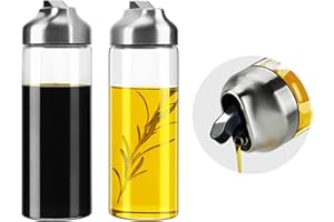 Aelga Olive Oil Dispenser - 14 OZ Glass Oil and Vinegar Dispenser Bottles Set for Kitchen No Drip-Set of 2