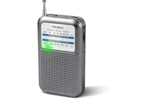 PRUNUS DE333 Portable Radio Mini AM FM Pocket Transistor Radio with Excellent Reception, Tuning Knob with Signal Indicator, A