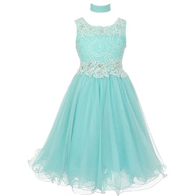aqua blue flower girl dresses