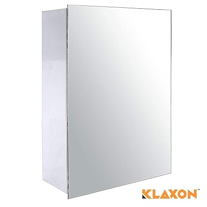 Klaxon Mirror Cabinet - Stainless Steel Frameless Bathroom Mirror Cabinet (White)