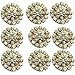 HABIBEE 10pcs/pack 20mm Gold Pearl Alloy Button Rhinestone Flower Embellishment DIY Hair Accessories No Hole for Sewing (1)