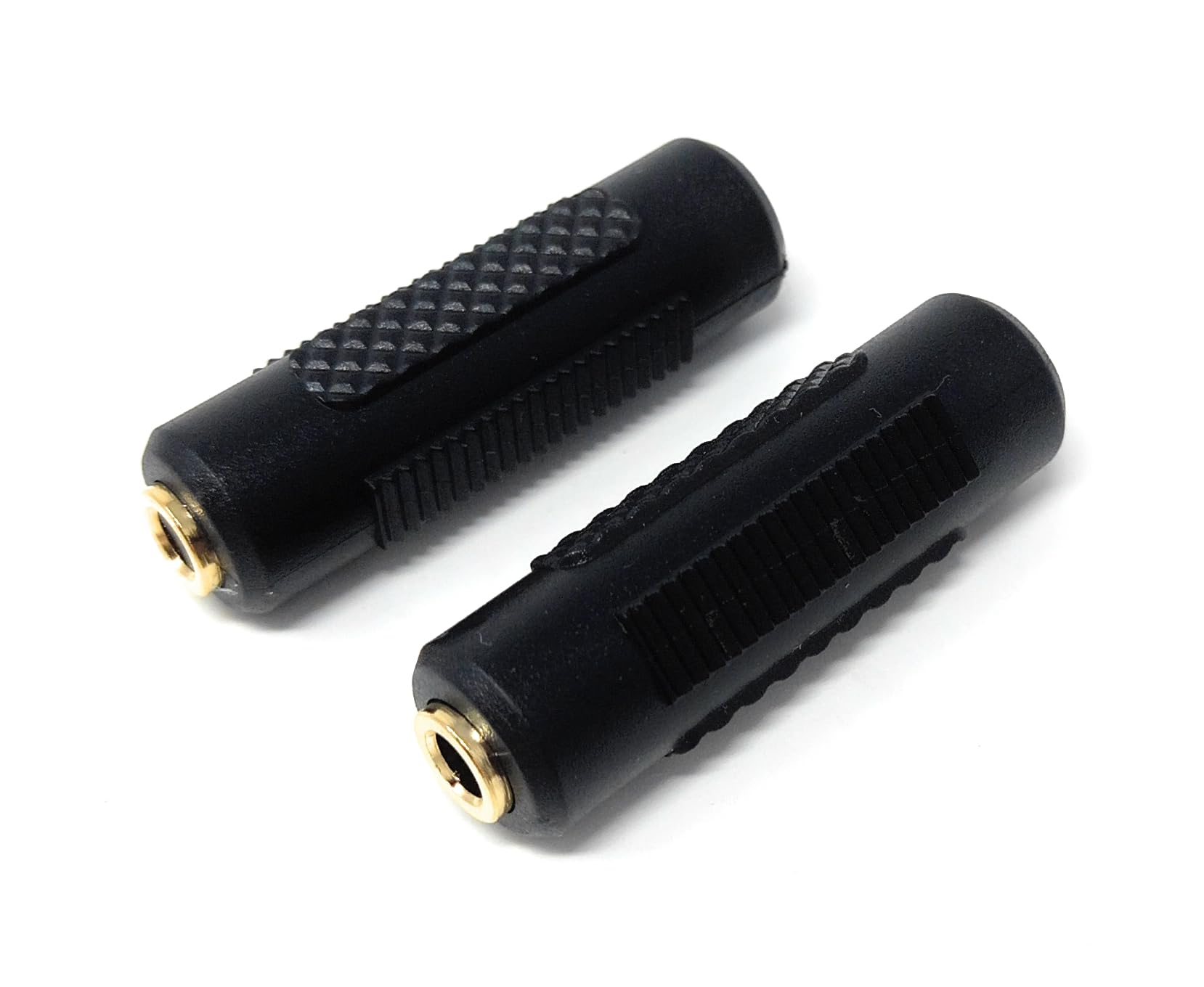 DRUT 2pcs 3.5mm Jack to Jack 1/8 Inch Female to Female Coupler, Stereo Adapter Joiner, Cable Gender Changer Black