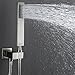 Esnbia Luxury Rain Shower Systems Wall Mounted Shower Combo Set with High Pressure 12 Inch Square Rain Shower Head and Handheld Shower Faucet Set Brushed Nickel