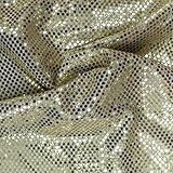 Faux Sequin Knit Fabric Shiny Dot Confetti for Sewing Costumes Apparel Crafts by the Yard (10 YARDS, Gold on Silver)
