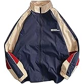 Pbkabiug Vintage Women Jackets Hip Hop Style Patchwork Windbreak Unisex Streetwear Lightweight Jackets Bomber Jackets