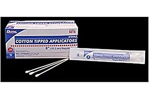 Dukal DUK 9026 Cotton Tipped Applicator, Plastic Shaft, Cotton-Tipped, Sterile, 6" Length (Pack of 200)