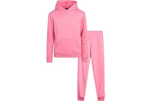 Real Love Girls Pants Set - 2 Piece Fleece Girls Sweatpants and Hooded Pullover Sweatshirt Youth Kids Activewear Set (7-16)