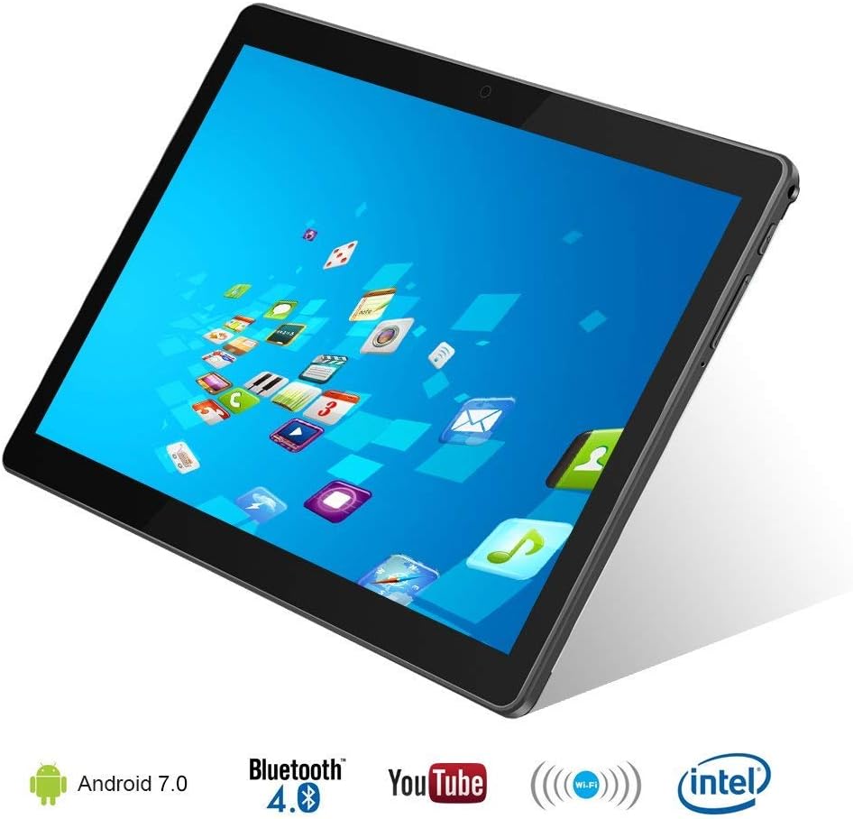 10.1" Inch Android 7.0 Tablet PC, 4GB RAM 64GB Storage Phablet Tablet Octa Core Unlocked 3G Cell Phone Tablets, Dual Sim Card Slots, WiFi, GPS, Bluetooth 4.0,1920x1080 HD IPS Screen Display 108-Black