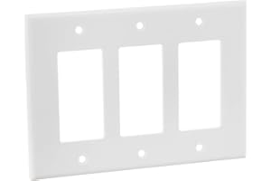 Leviton Decora 3-Gang Wallplate, 80611-00W, White