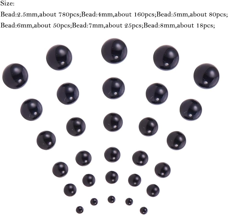 PandaHall Elite About 1113 pcs 6 Sizes No Holes/Undrilled Imitated Round Acrylic Pearl Beads for Vase Fillers Wedding, Party - Image 3