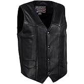 Milwaukee Leather USA MADE MLVSM5006 Men's Black Classic Western Premium Motorcycle Rider Leather Vest