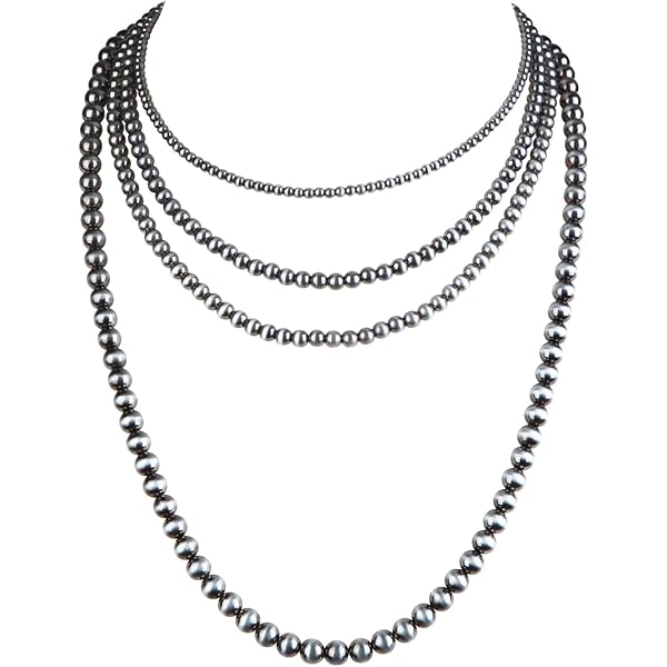 Amazon.com: Navajo Pearls Necklace • 4mm Beaded Necklace • 925