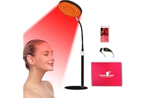 Arikashin Red Light Therapy Lamp for Face- Facial and Body Treatment with Adjustable Height Stand, 120 LEDs, 660nm, 850nm, 940nm - Alleviate Muscle Soreness, Skin Vitalit