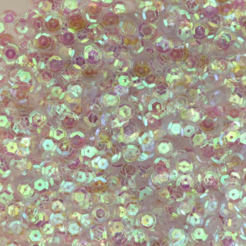 6mm CUP SEQUINS Facet PAILLETTES ~ Ultra Crystal Rainbow Super Shiny Iridescent Cool Hue ~ Made in USA Loose for embroidery, applique, arts, crafts, bridal wear and embellishment
