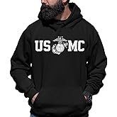 Lucky Ride Marine Corps USMC SWEATSHIRT HOODIE with Globe in CENTER