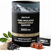 Zemus Himalayan Pure Shilajit Gummies I Lab Tested I Synergistic Blend of Ashwagandha & 5 Mushroom Complex | Fulvic Acid & 85+, Trace Minerals | for Men & Women (90 Count / 9.52 oz, Gold)