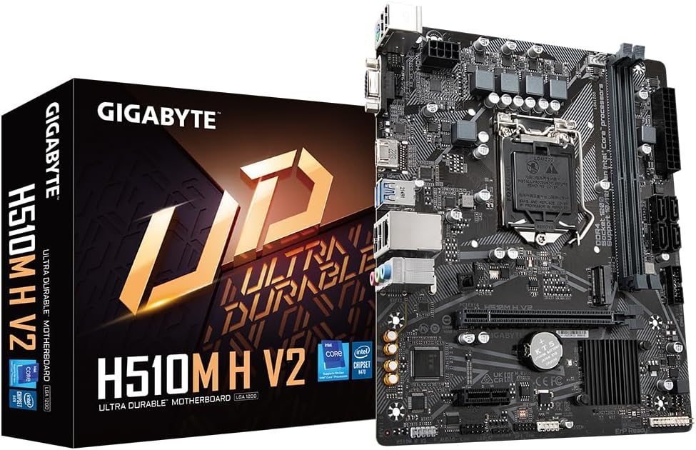 Gigabyte H510M H V2 Motherboard Intel 11th Gen CPU DDR4 3200MHz M.2 USB 3.2 GbE