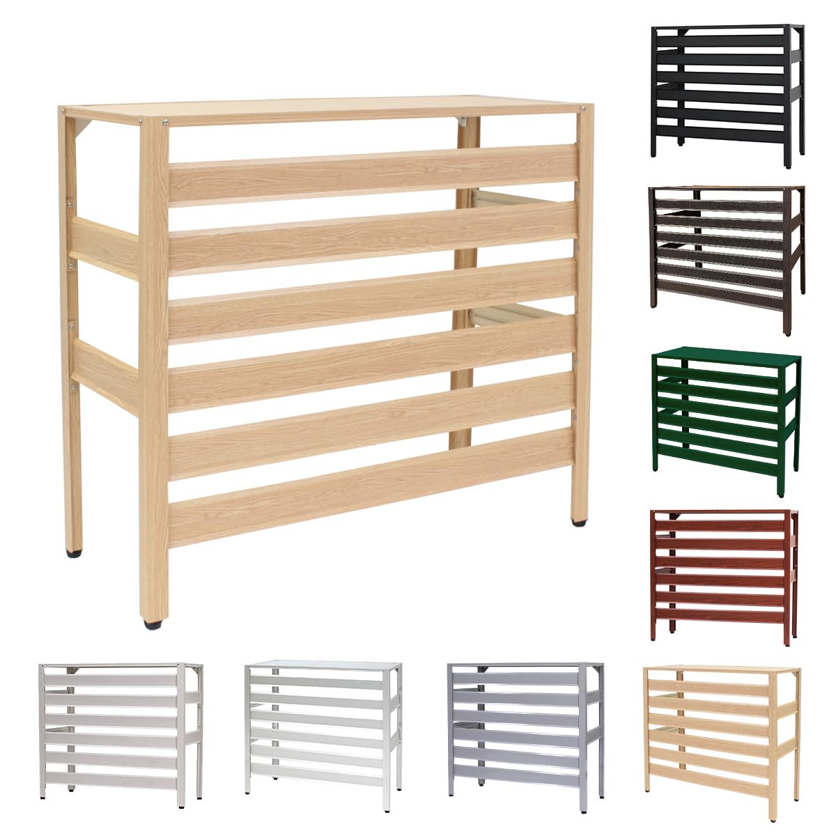 アルマックス(Almax) アルミ製 室外機カバー(ナチュラルブラウン) 大型タイプ 高さ88cm×幅93cm×奥行38cm アルミエアコンカバー アルマックス社製 KB-93N商品画像