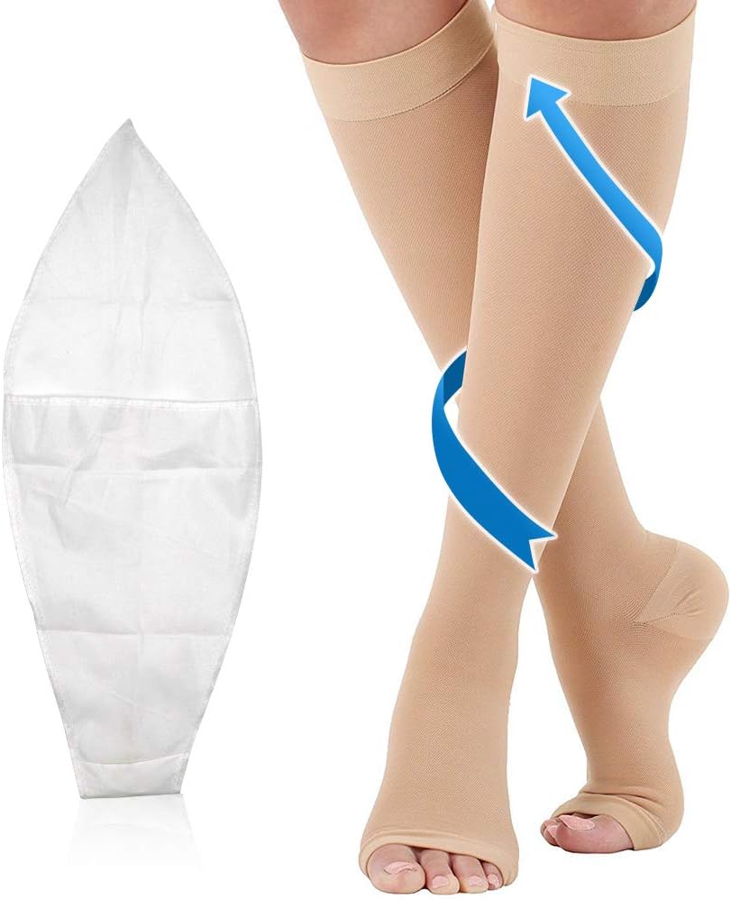 Calf Compression Sleeves Socks 20-30mmHg Graduated Footless Professional Care Calves for Calf Pain Relieve Varicose Veins Calf Swelling Suitable for Pregnant Maternity Nurses Running Recovery