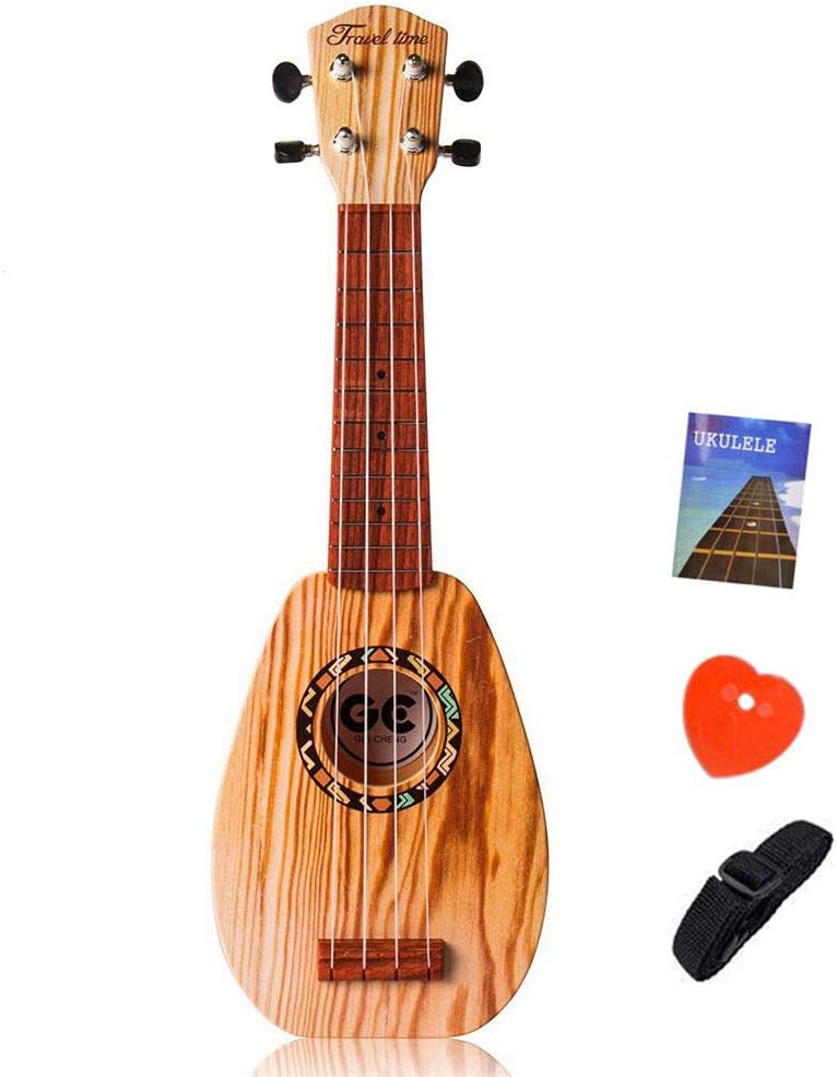 Satisfounder 17 Inch Kids Ukulele Guitar Toy 4 Strings Mini Children Musical Instruments Educational Learning Toy for Toddler Beginner with Picks and Strap for Beginner Starter