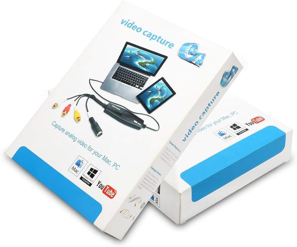 Video Capture Converter, VHS to DVD Capture Analog Video to Digital for Mac or Windows 10 PC: Home Audio & Theater