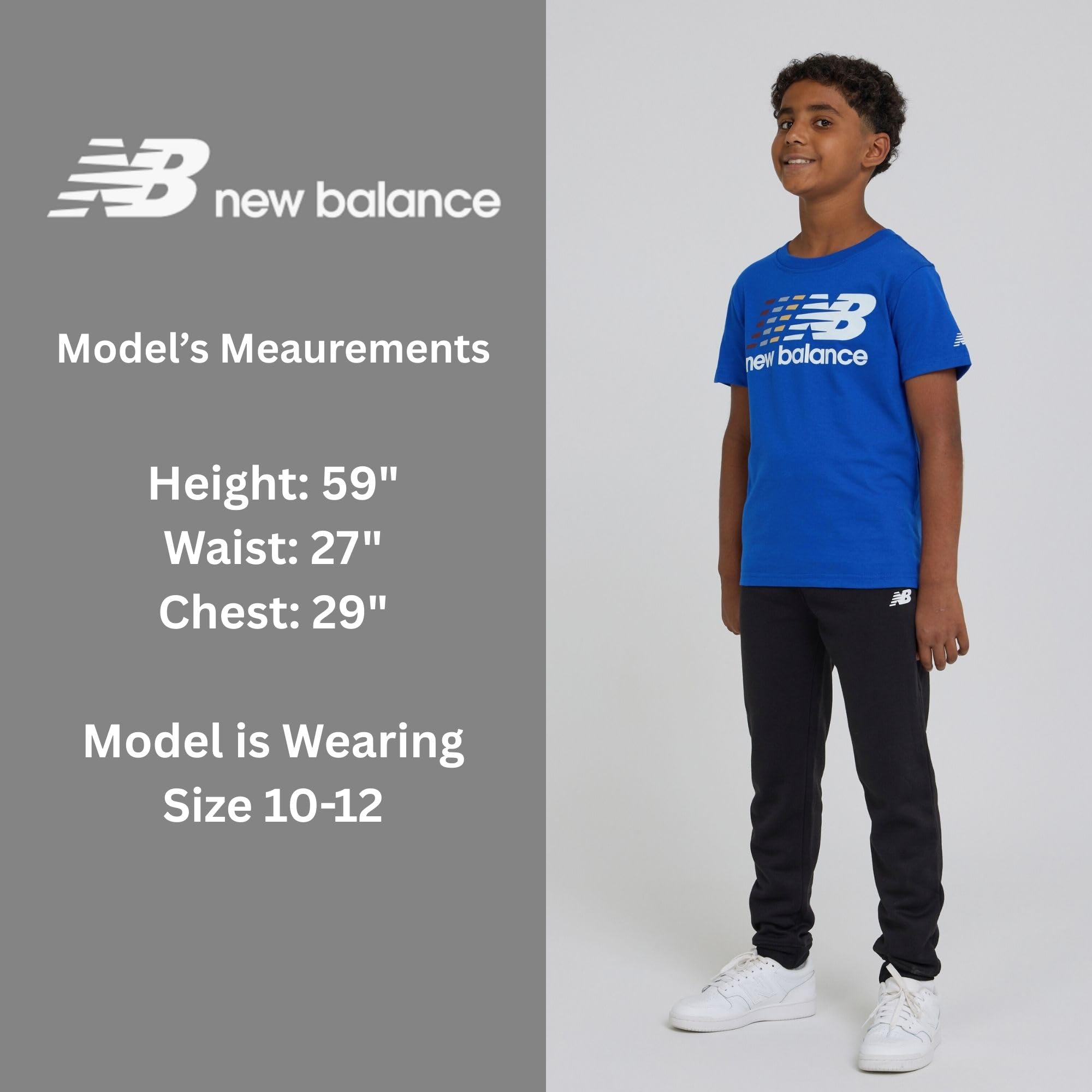 New Balance 3Pc Sweatsuit for Boys & Toddlers - Pullover Hoodie, T-Shirt, Jogger, Kids Soft Cotton Blend Fleece (2T-12)