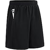 HQUEC Men's Athletic Shorts with Zipper Pockets Lightweight Quick Dry Basketball Workout Shorts for Running Casual