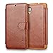 Mulbess Layered Google 5 Leather Case，Flip Phone Case Wallet with Magnetic Clasp for LG Google 5 Cover, Brown