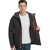 NORDIC OUTLAND Men's Winter Ski Jacket,Waterpoof Insulated Snow Coat,Windproof Hooded Warm Raincoat Windbreaker
