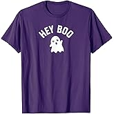 Hey Boo with Cute Ghost Illustration T-Shirt