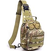 NuCamper Tactical Sling Bag Pack Military Rover Shoulder Backpack Molle Assault Range Bags Men's Chest Pack for Hiking,Travel (CP)