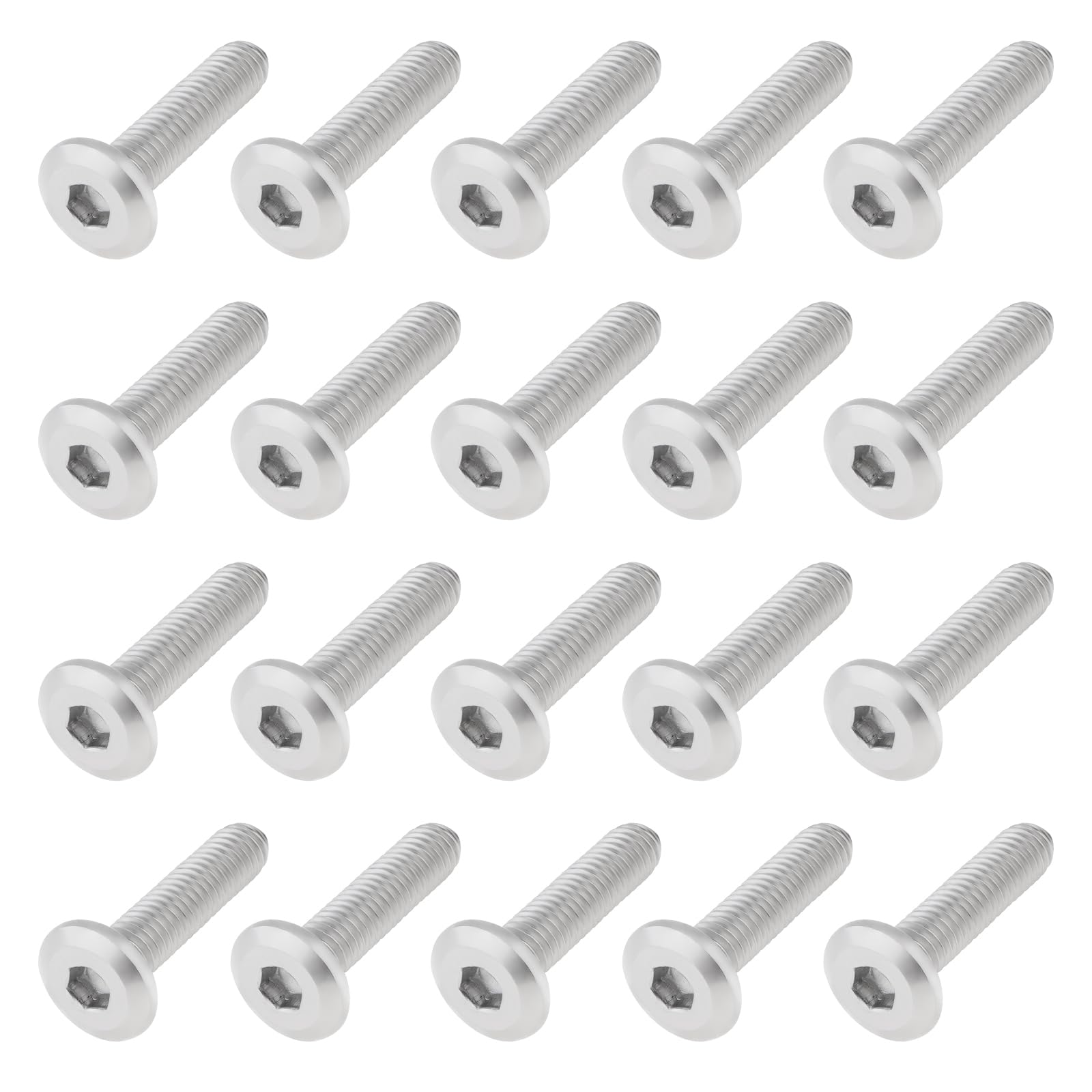 Smgda 20Pcs M6 x 25mm Flat Head Hex Socket Cap Screws Bolts, 304 Stainless Steel Furniture Connector Bolt, Allen Hex Drive, Bright Finish, Metric Fully Machine Thread (M6 x 25 mm)