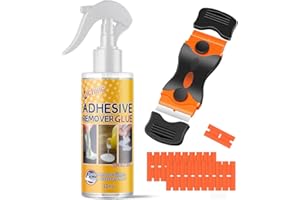 MCTRHG Adhesive Remover, 3.3 fl.oz Sticker Remover Spray for Labels, Glue Remover with Scraper & 19 Extra Plastic Razor Blades, Rapidly Removes Labels, Sticker, Glue, Residue