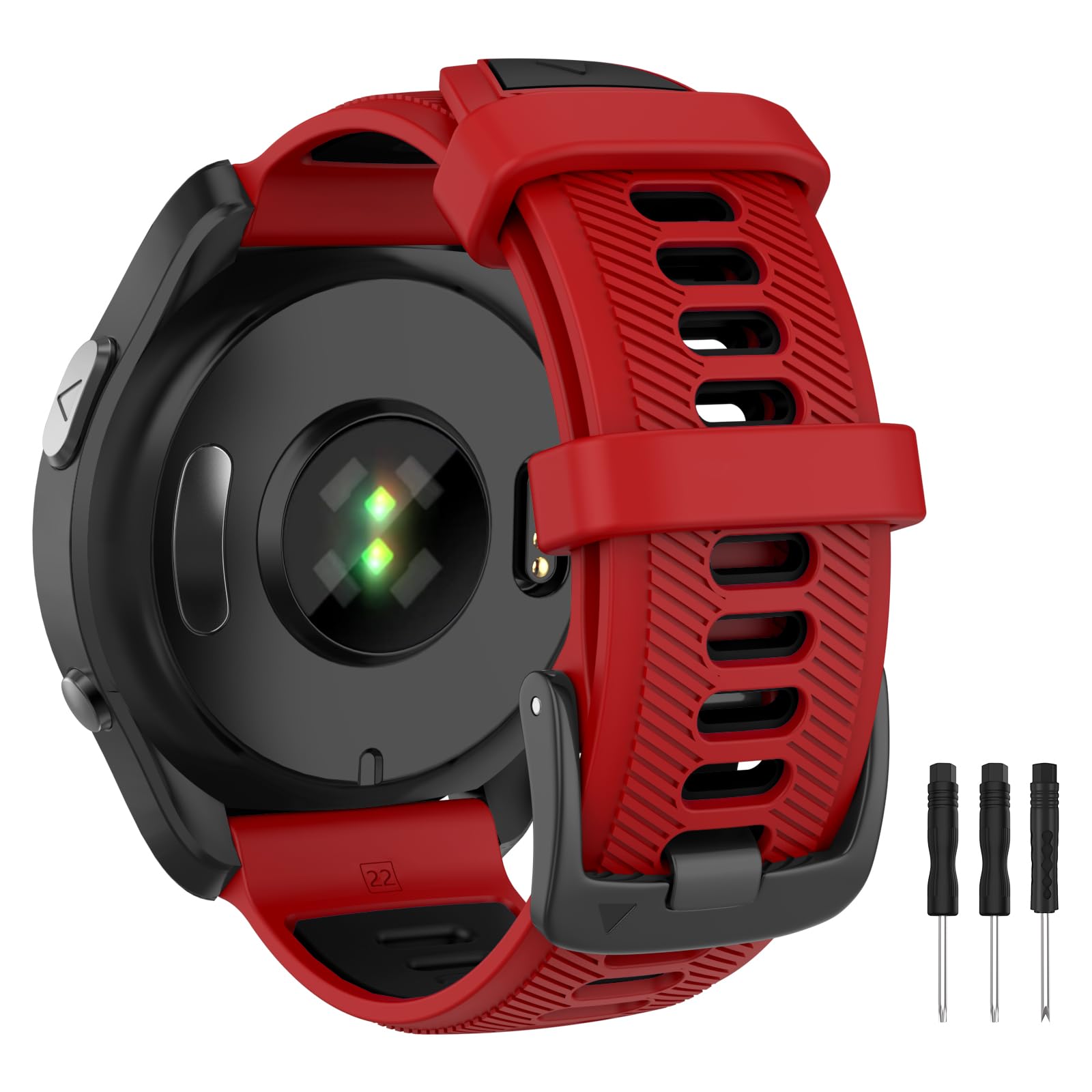 OVERSTEP Compatible for Garmin Forerunner 965 Strap, Soft Silicone Sports Band Adjustable Replacement Wristband for Garmin Forerunner 965/955/945/935