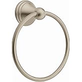 Moen Preston Collection Spot Resist Brushed Nickel 7-inch Bathroom Hand Towel Ring, Wall Mounted Towel Hanger, DN8486BN