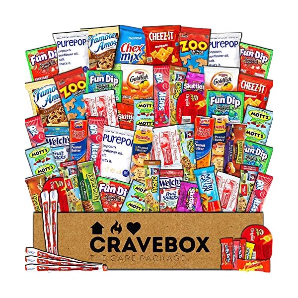 CraveBox Care Package (60 Count) Snacks Food Cookies