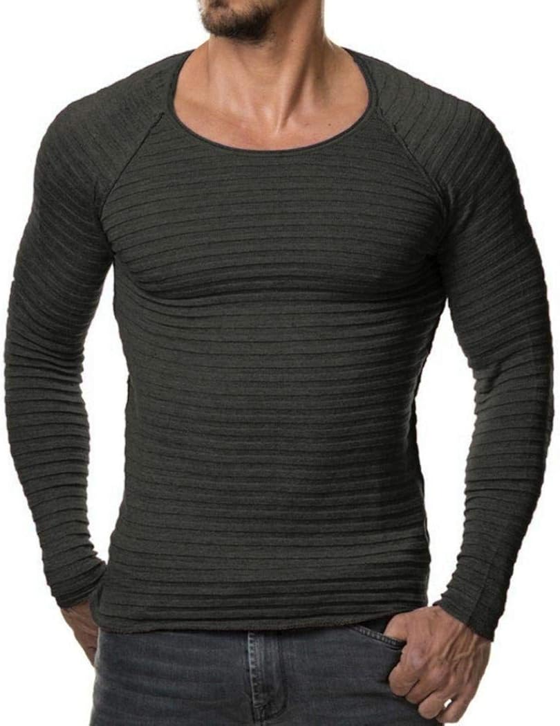 Men's Long Sleeve Pullover Autumn Mens Tops Chic Winter Sports O Neck