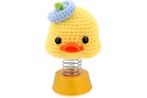 Xunbin Handmade Duck Car Dashboard Decorations,car bobblehead Crochet car Accessories car Charm Desktop Decoration Crocheted Automobile Decoration Parts Swinging Duck