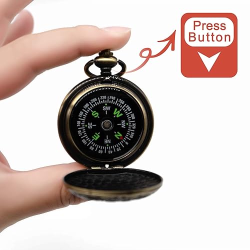 Sanung Portable Outdoor Compass with Alloy Shell, Pocket Watch