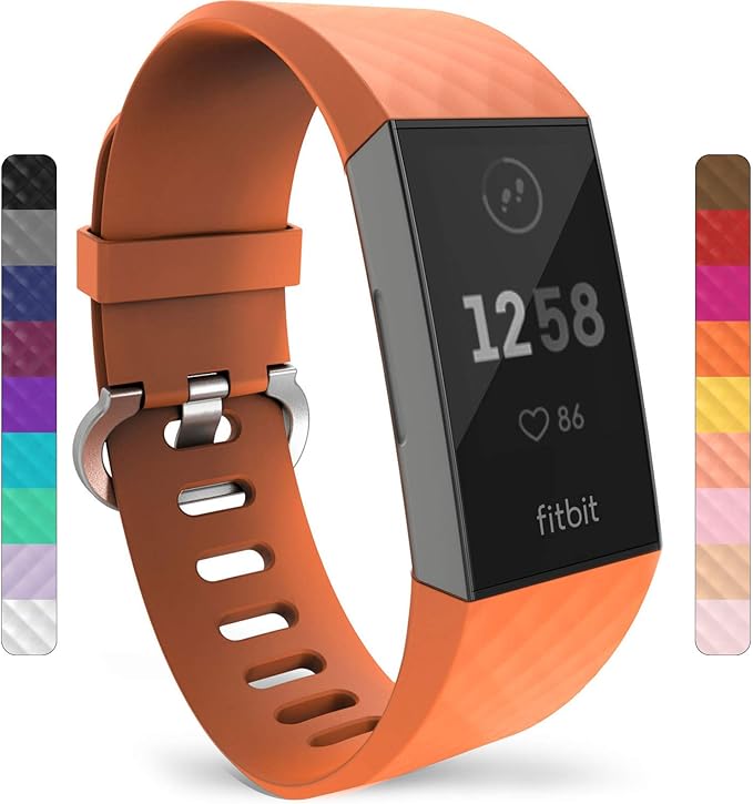 Yousave Accessories® Correa Compatible con Fitbit Charge 3 & Charge 4, Pulsera Deportiva de Silicona de Repuesto Compatible con Fitbit Charge3 / ...