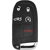 Key Fob Replacement Compatible for 2015-2017 Chrysler 200 2019-2021 Chrysler 300 Dodge Charger Dodge Challenger Smart Key Car Keyless Entry Remote Control M3N-40821302