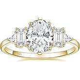 EAMTI 3CT 925 Sterling Silver Wedding Rings for Women Oval Cut Cubic Zirconia Engagement Promise Rings for Her Size 4-10