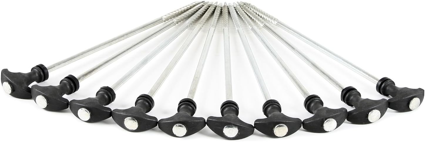 CampFeuer® - 10 x Heavy Duty Bivvy/Tent T-Pegs (30 cm), with Bag, Carp Fishing Camping - Image 3