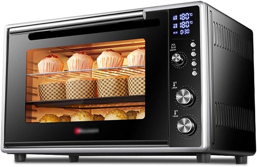LQRYJDZ Oven, Electric Mini Oven - Black 50L Large Capacity Consumer and Commercial Multi-Function Automatic Electric Oven, 56.5x39x35.9cm Toaster Oven (Color : Black),Colour:Black (Color : Black)