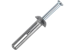Sieqioor 1/4" x 3/4" Hammer Drive Nail in Anchors (50 Pack)–Carbon Steel Fasteners for Concrete, Brick & Block–Heavy-Duty Cement hammering Anchors