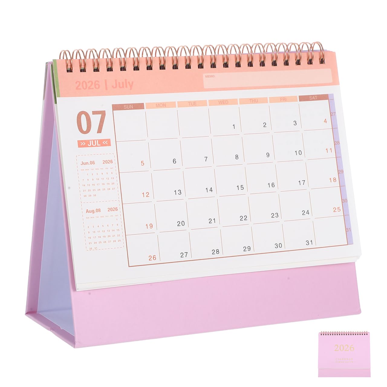 STOBOK 2026 Calendar, 2025.07-2026.12 Desktop Calendar Daily Planning Monthly Planning Planner Desk Pad for Home School Office Supplies, Pink