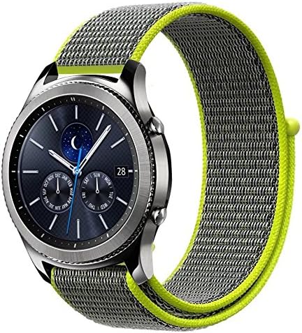 Samsung Gear S3 Frontier/ Classic Watch Velcro Band, Ksom 22mm Nylon Sport Loop Band with Hook & Loop Fastener Adjustable Closure Wrist for Samsung S3, Moto 360 2nd Gen 46mm Smart Watch (Flash)